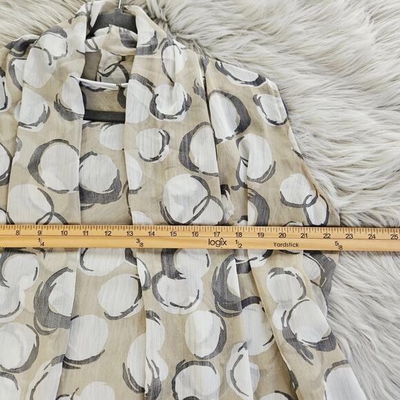 Susan Graver Sheer Open Front Lightweight Vest Large Abstract Circle Chic Artsy - Picture 12 of 12